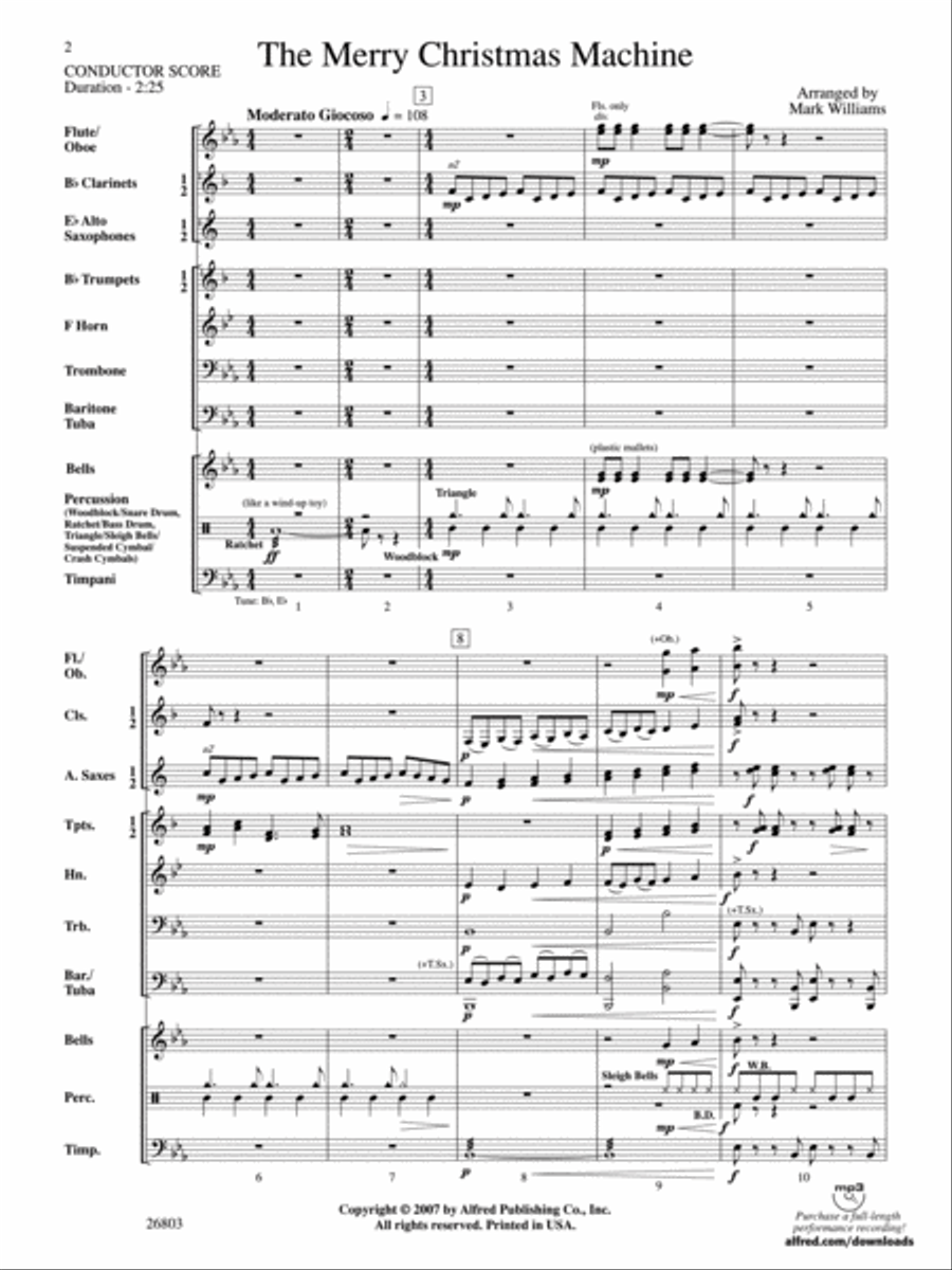 The Merry Christmas Machine Concert Band scores gallery preview page 2