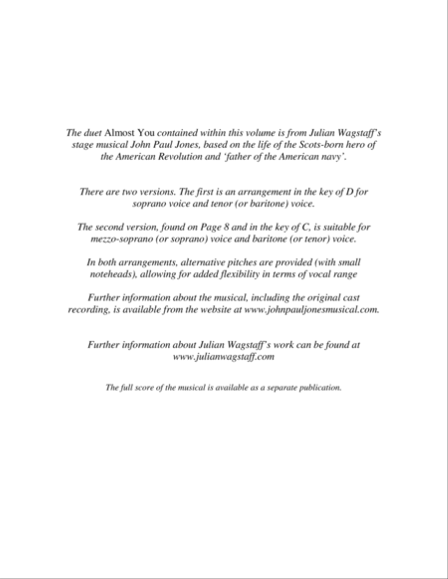 Almost You - duet from the musical John Paul Jones Vocal Duet scores gallery preview page 2