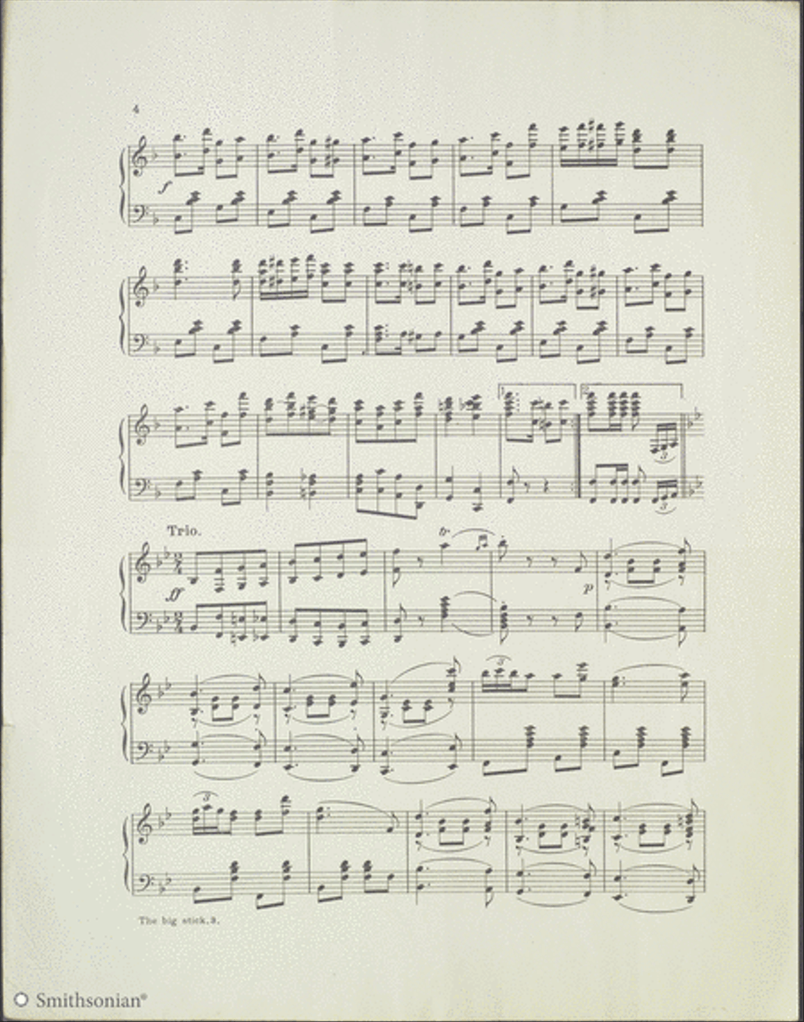 The Big Stick: The American Military March Two Step Piano Solo scores gallery preview page 4