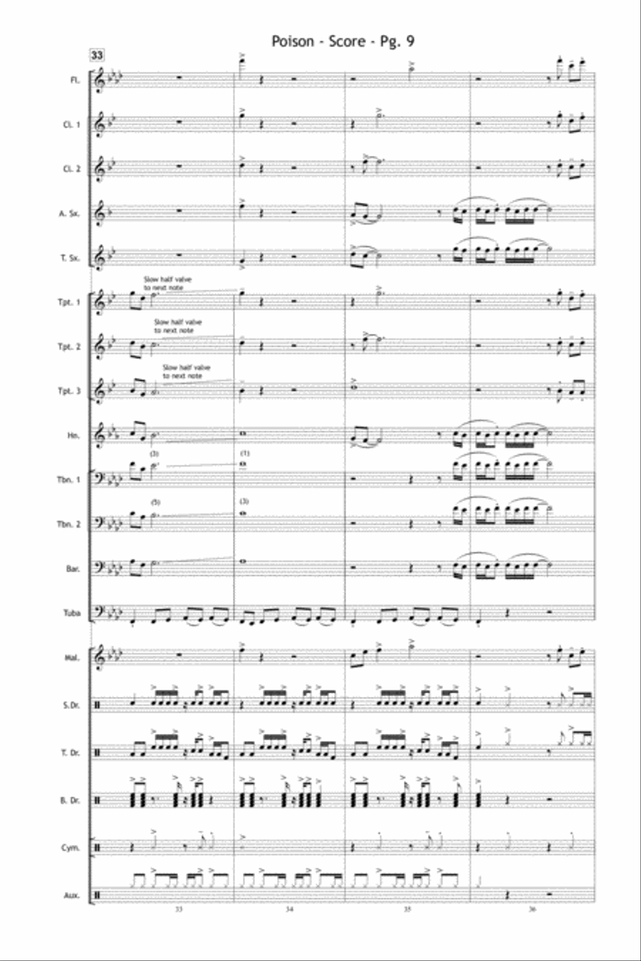 Poison Poison Marching Band scores gallery preview page 10