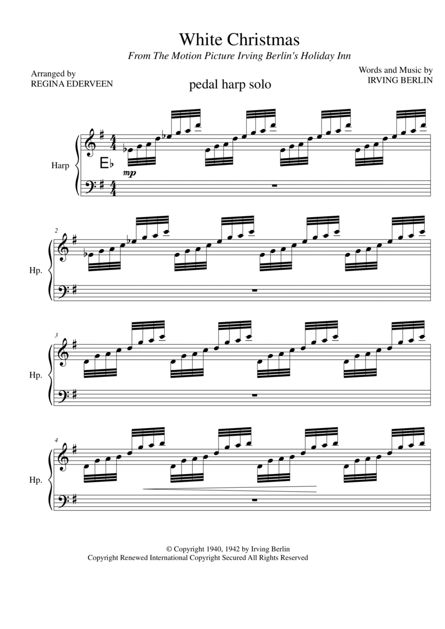 White Christmas White Christmas Pedal Harp scores gallery preview page 1
