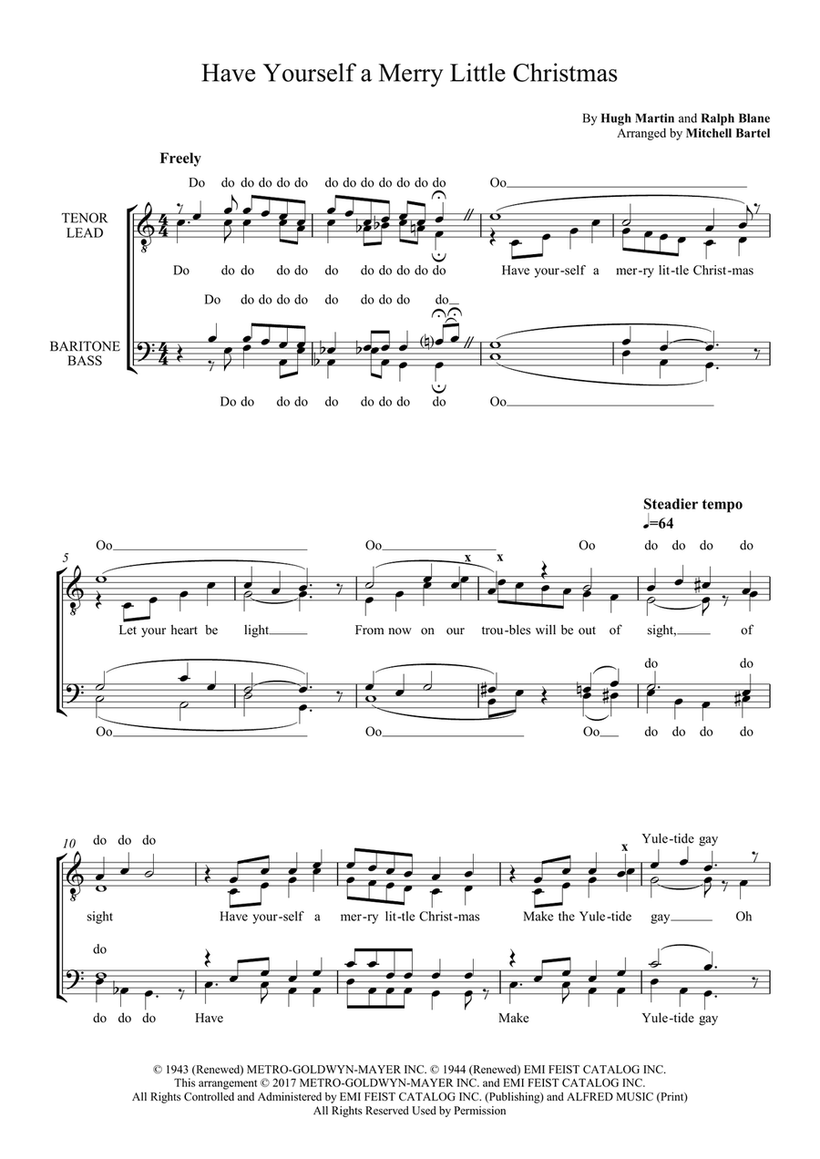Have Yourself A Merry Little Christmas TTBB scores gallery preview page 1