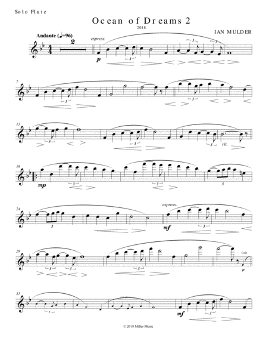 Ocean Of Dreams Ii Ocean Of Dreams Ii Piano Solo scores gallery preview page 1