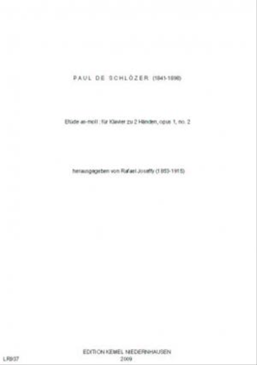Etüde As-Dur : fur Klavier zu 2 Handen, opus 1, no. 2 Piano Solo scores gallery preview page 1