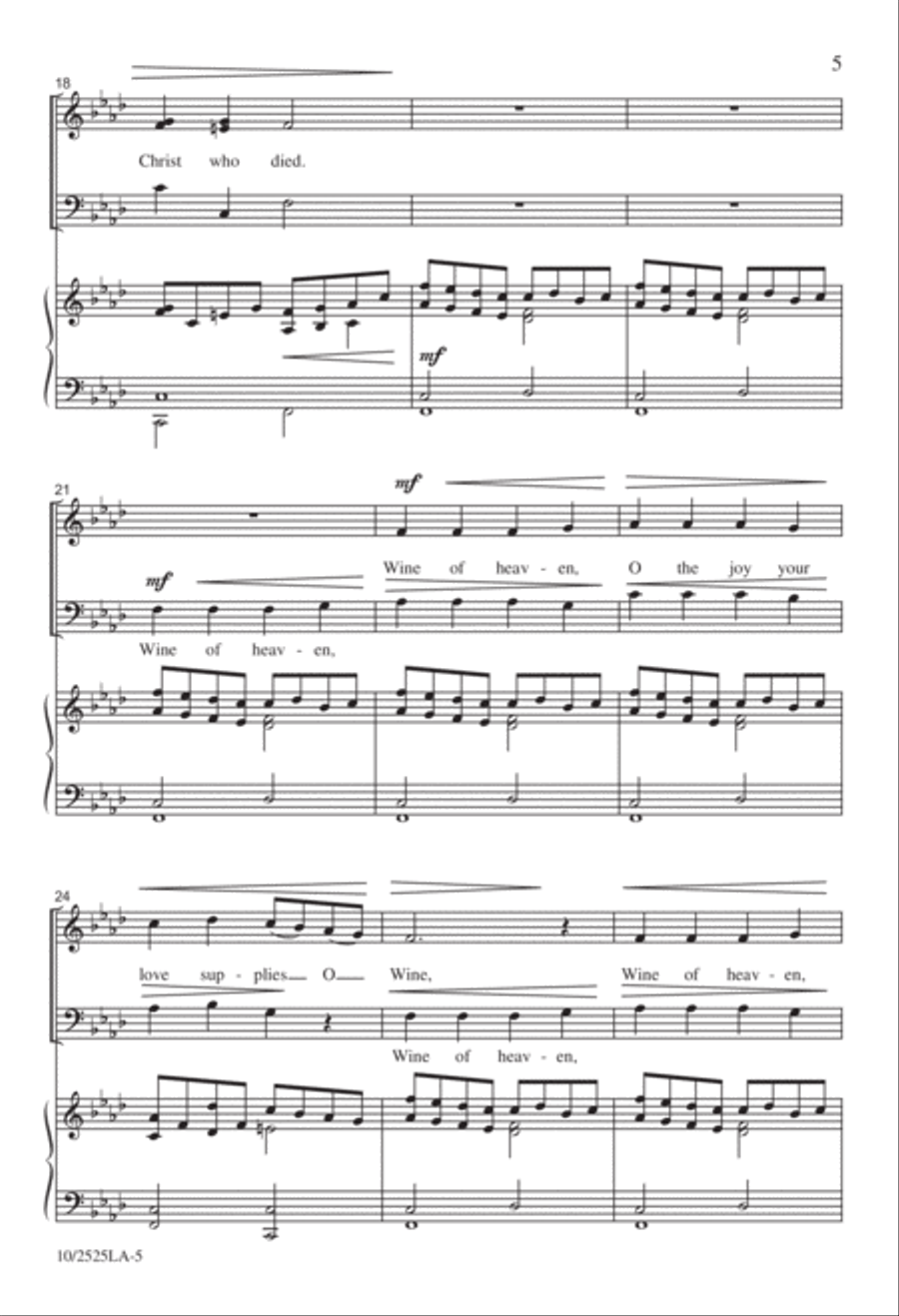 Bread of Heaven, Wine of Heaven 3-Part scores gallery preview page 5