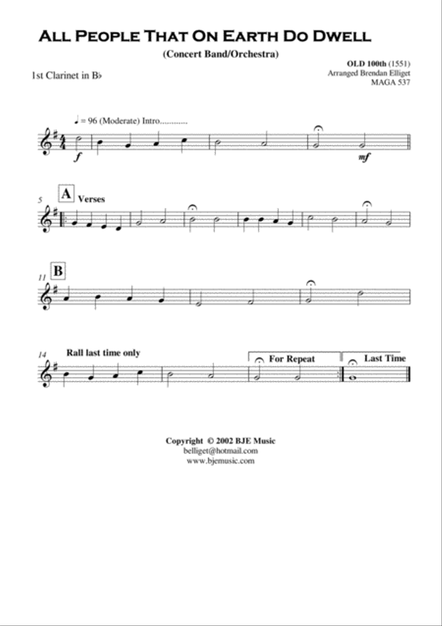 All People On Earth Do Dwell - Concert Band - Orchestra Score and Parts PDF Concert Band scores gallery preview page 5