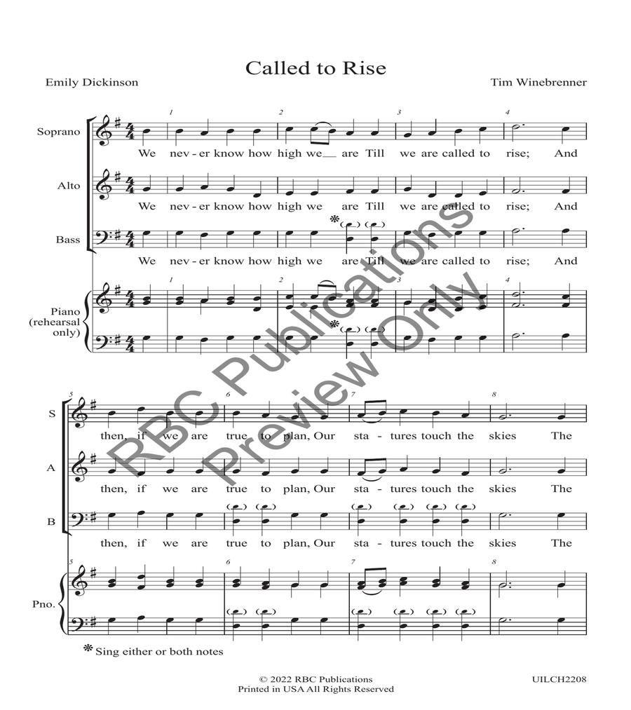 Called To Rise (SAB) Called To Rise (SAB) 3-Part scores gallery preview page 2