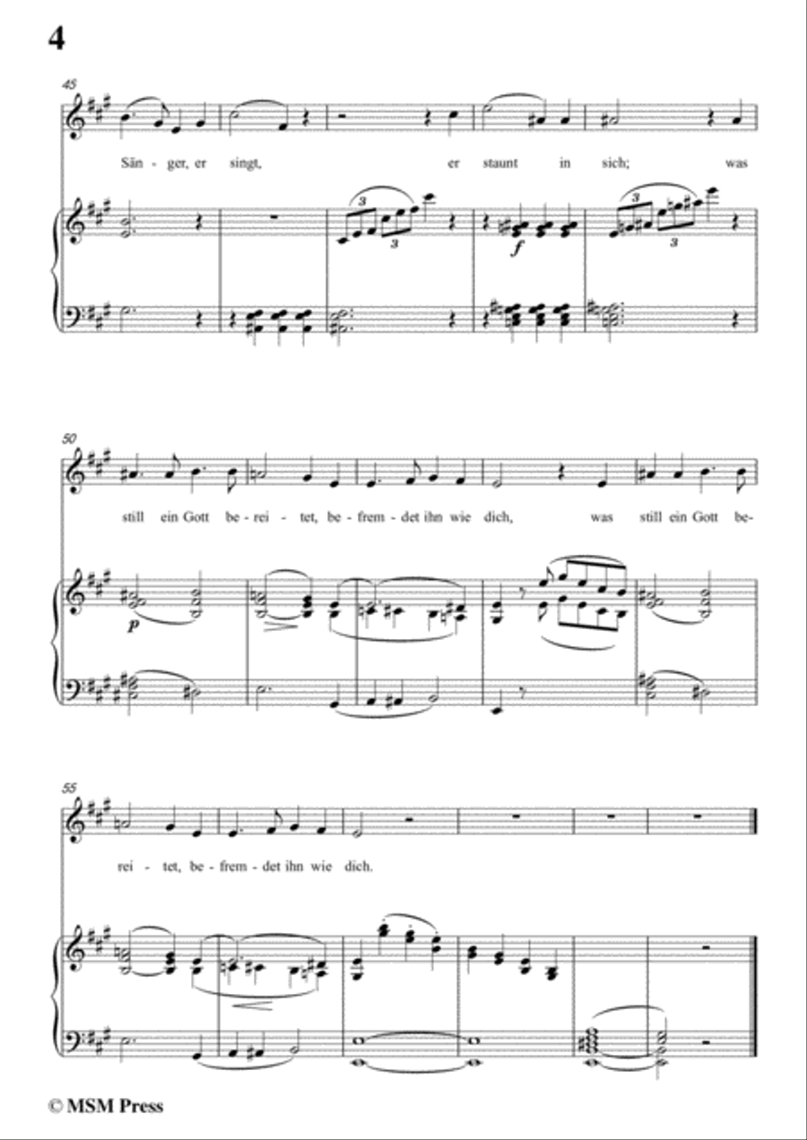 Schubert-Geheimniss(Mayrhofer),in A Major,for Voice&Piano Voice scores gallery preview page 6