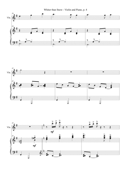 WHITER THAN SNOW (For Violin and Piano) Score & Parts image number null