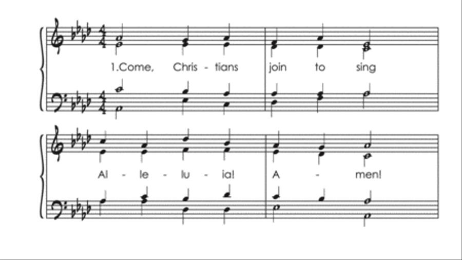 Come Christians Join To Sing Voice scores gallery preview page 2
