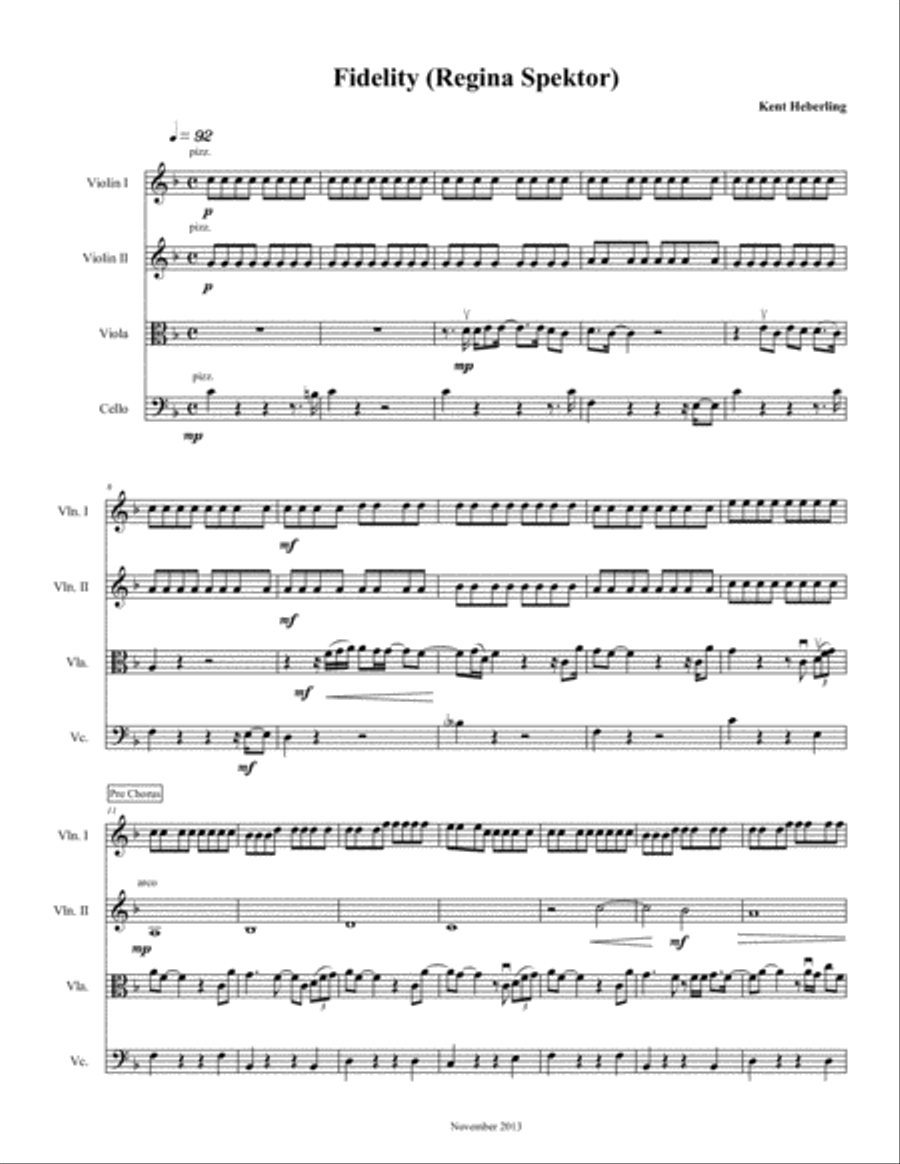 Fidelity String Quartet scores gallery preview page 1
