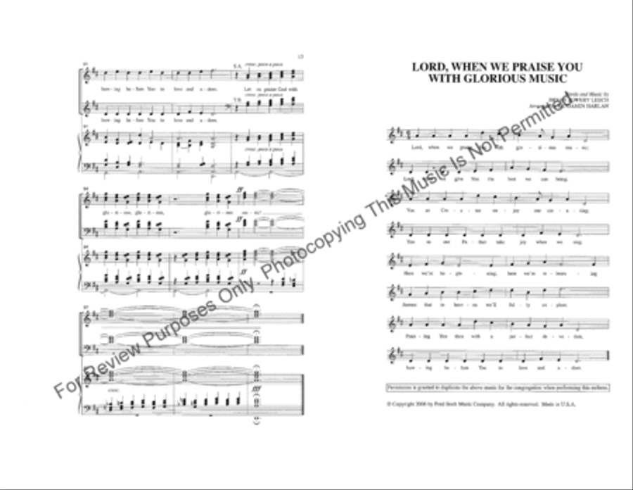 Lord, When We Praise You with Glorious Music 4-Part scores gallery preview page 7