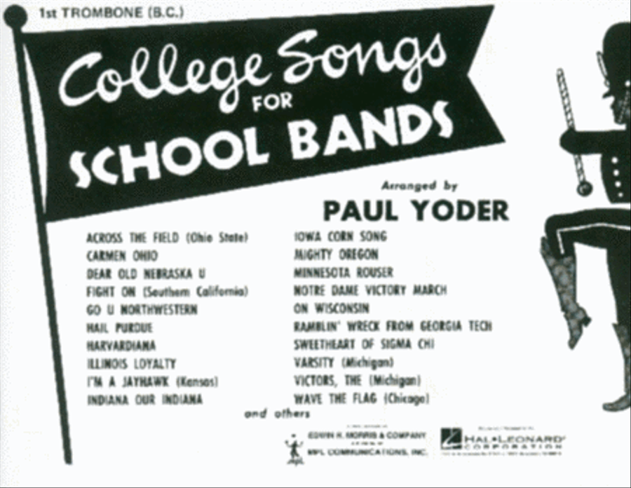 College Songs for School Bands - 1st Trombone (B.C.) (Marching Band) Marching Band scores gallery preview page 1
