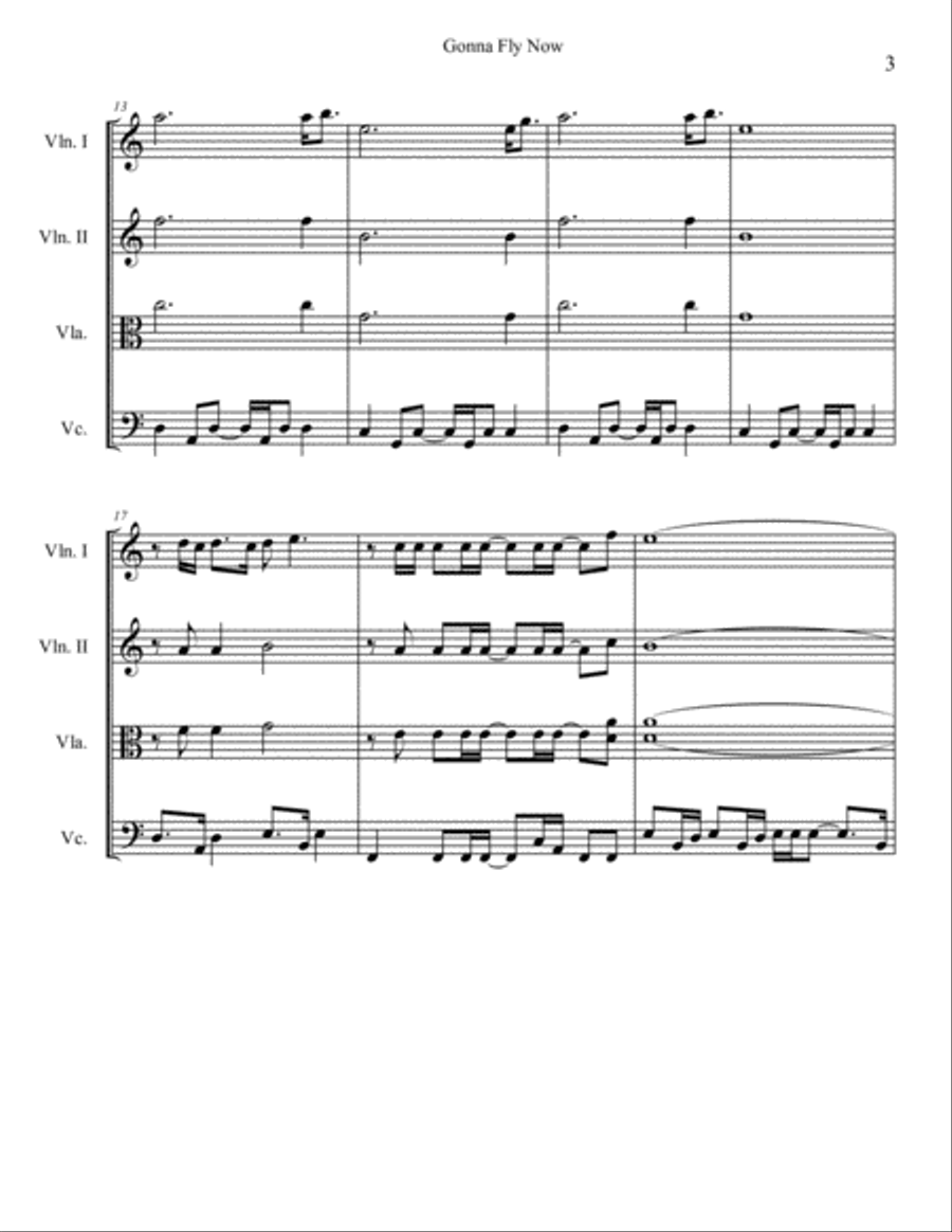 Gonna Fly Now Gonna Fly Now String Quartet scores gallery preview page 3