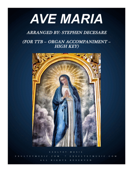 Ave Maria (for TTB - Organ Accompaniment - High Key) image number null