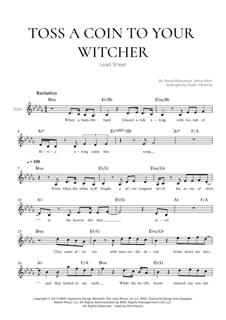 Toss A Coin To Your Witcher Voice Solo scores gallery preview page 1