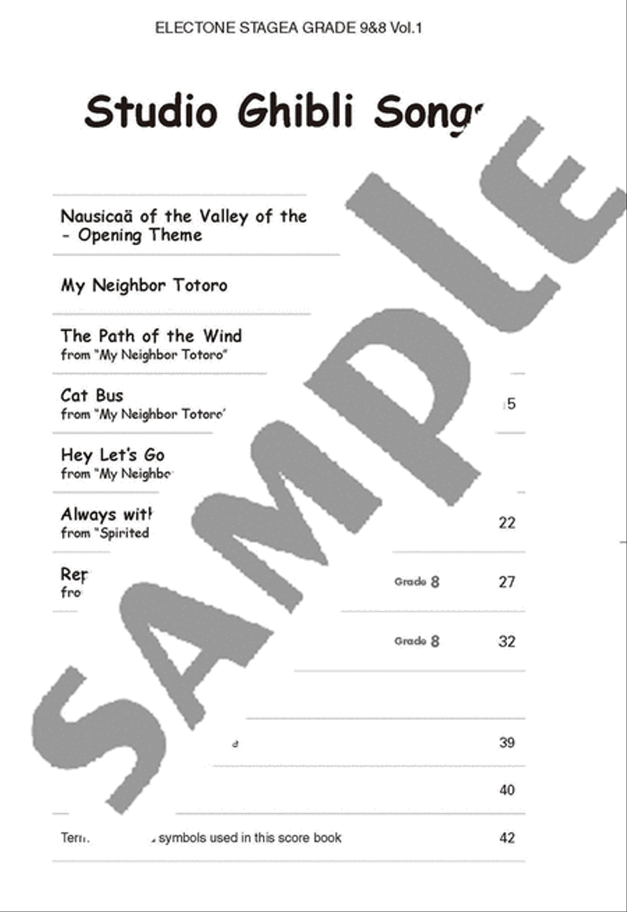 Electone STAGEA GRADE 9 & 8 Vol.1 Studio Ghibli Songs(+USB)/English Version Electone scores gallery preview page 2