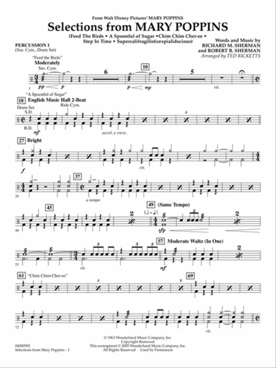 Selections from Mary Poppins Concert Band scores gallery preview page 8