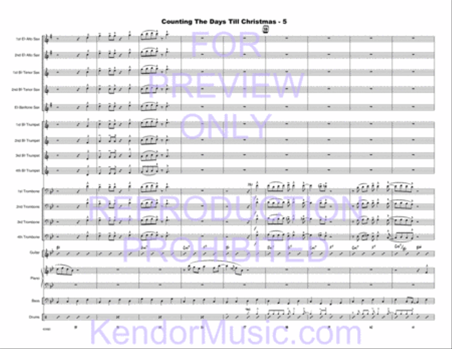 Counting The Days Till Christmas (Full Score) Jazz Ensemble scores gallery preview page 6