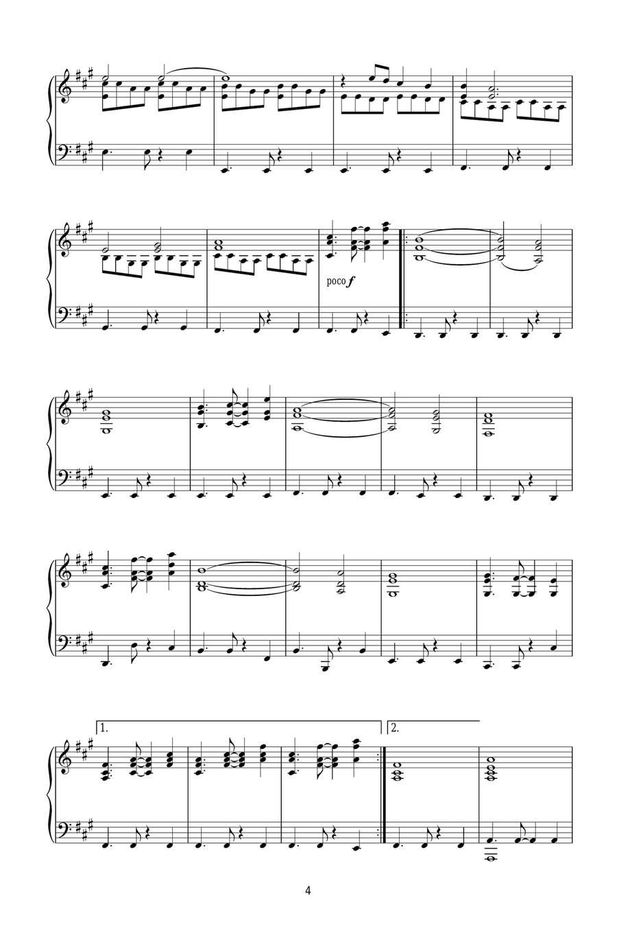 Honor Him/Now We Are Free (from Gladiator) Piano Solo scores gallery preview page 4