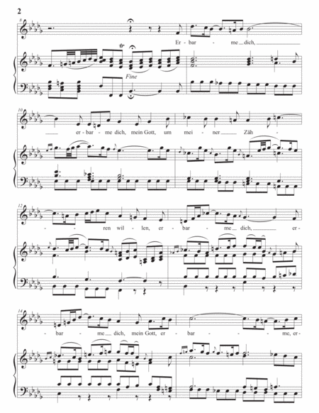 BACH: Erbarme dich, BWV 244 (transposed to B-flat minor)