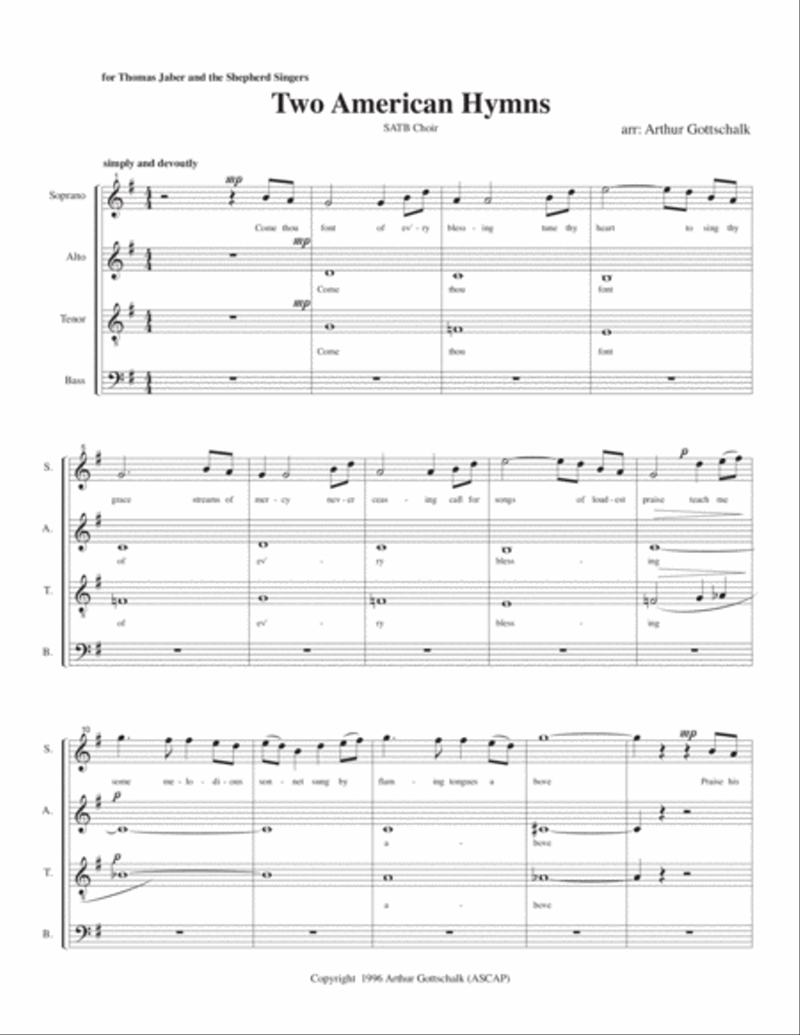 Two American Hymns 4-Part scores gallery preview page 2