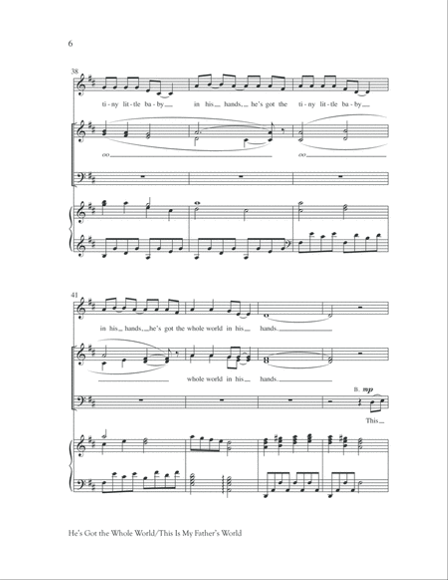 He's Got the Whole World with This Is My Father's World He's Got the Whole World with This Is My Father's World Unison Choir scores gallery preview page 7