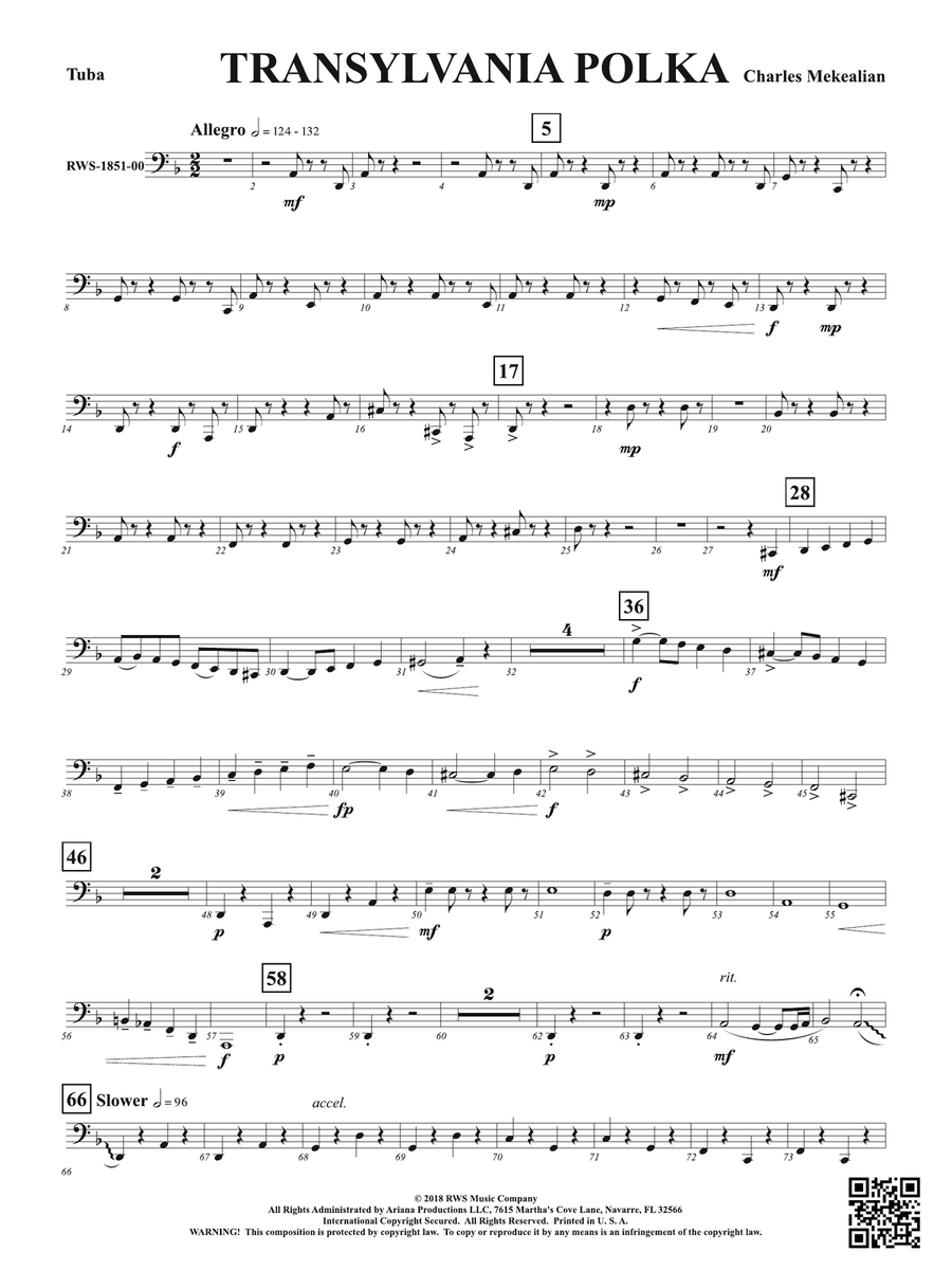 Transylvania Polka: Tuba Brass Quintet scores gallery preview page 1