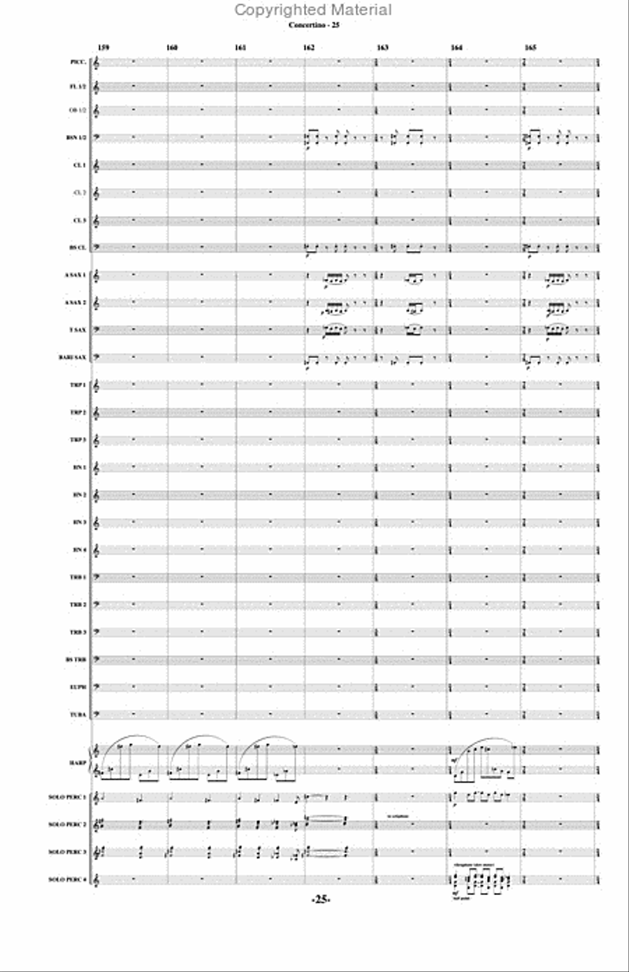 Concertino for 4 Percussion Concert Band scores gallery preview page 26