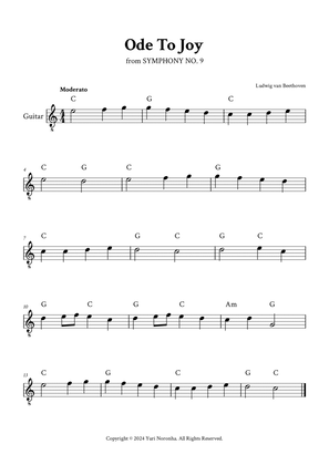 Book cover for Ode To Joy - Easy Guitar in C (with Chords)
