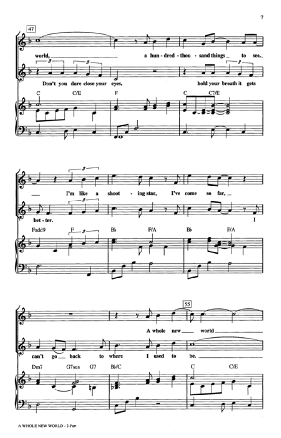A Whole New World (from Aladdin) (arr. Ed Lojeski) 2-Part scores gallery preview page 6