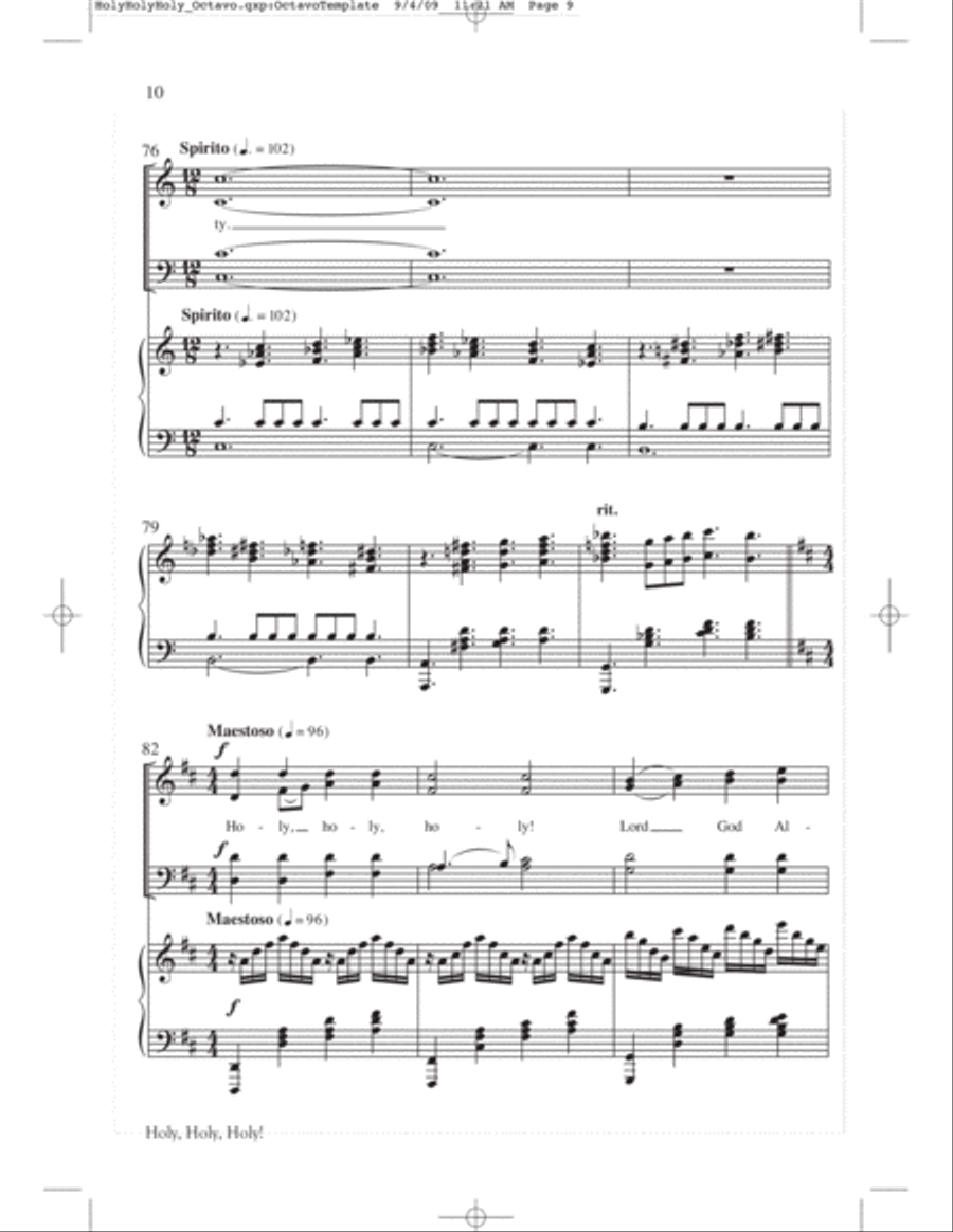 Holy, Holy, Holy Choir scores gallery preview page 10