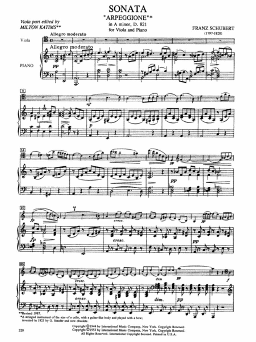 Sonata in A minor ('Arpeggione') Piano Accompaniment scores gallery preview page 2