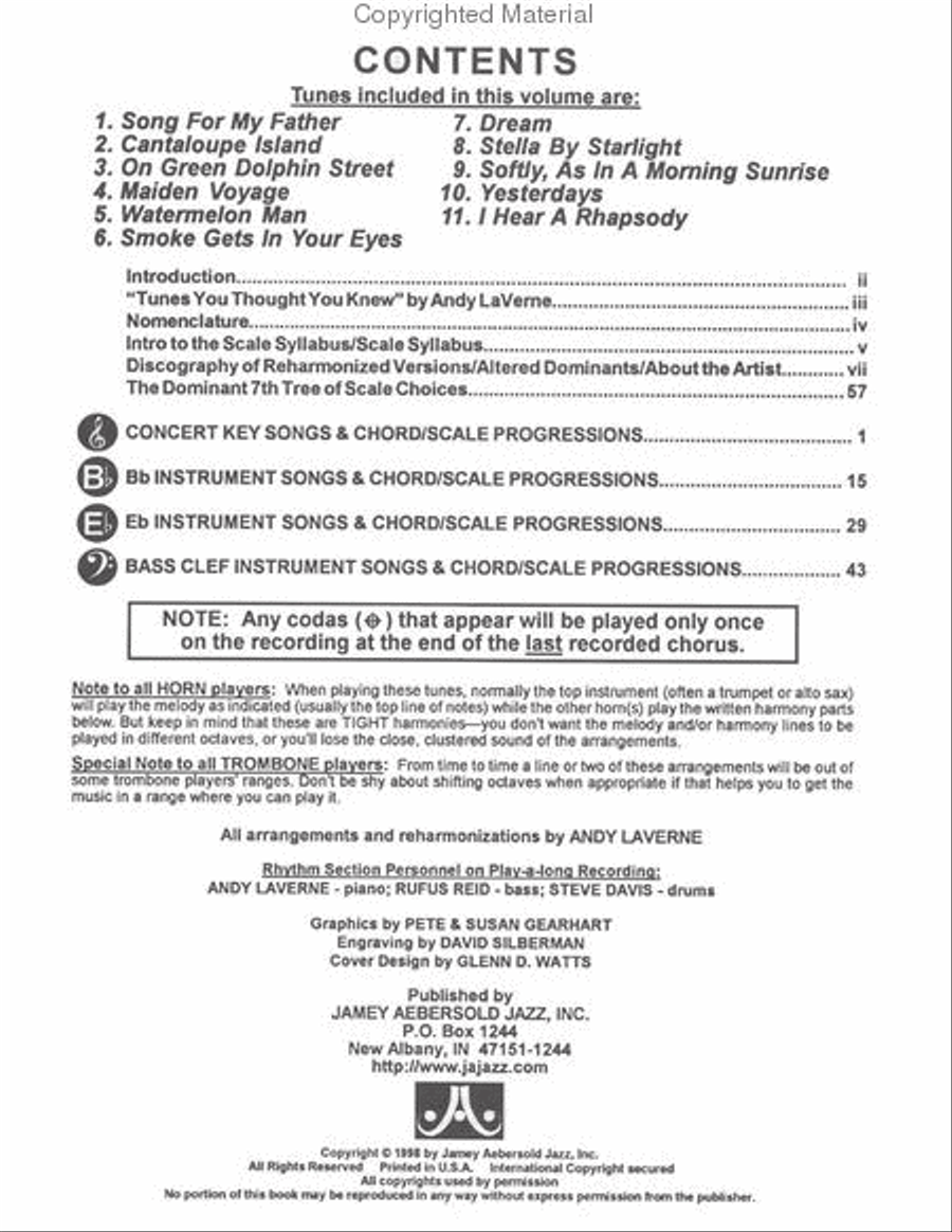 Volume 85 - Tunes You Thought You Knew - Reharmonized Standards image number null