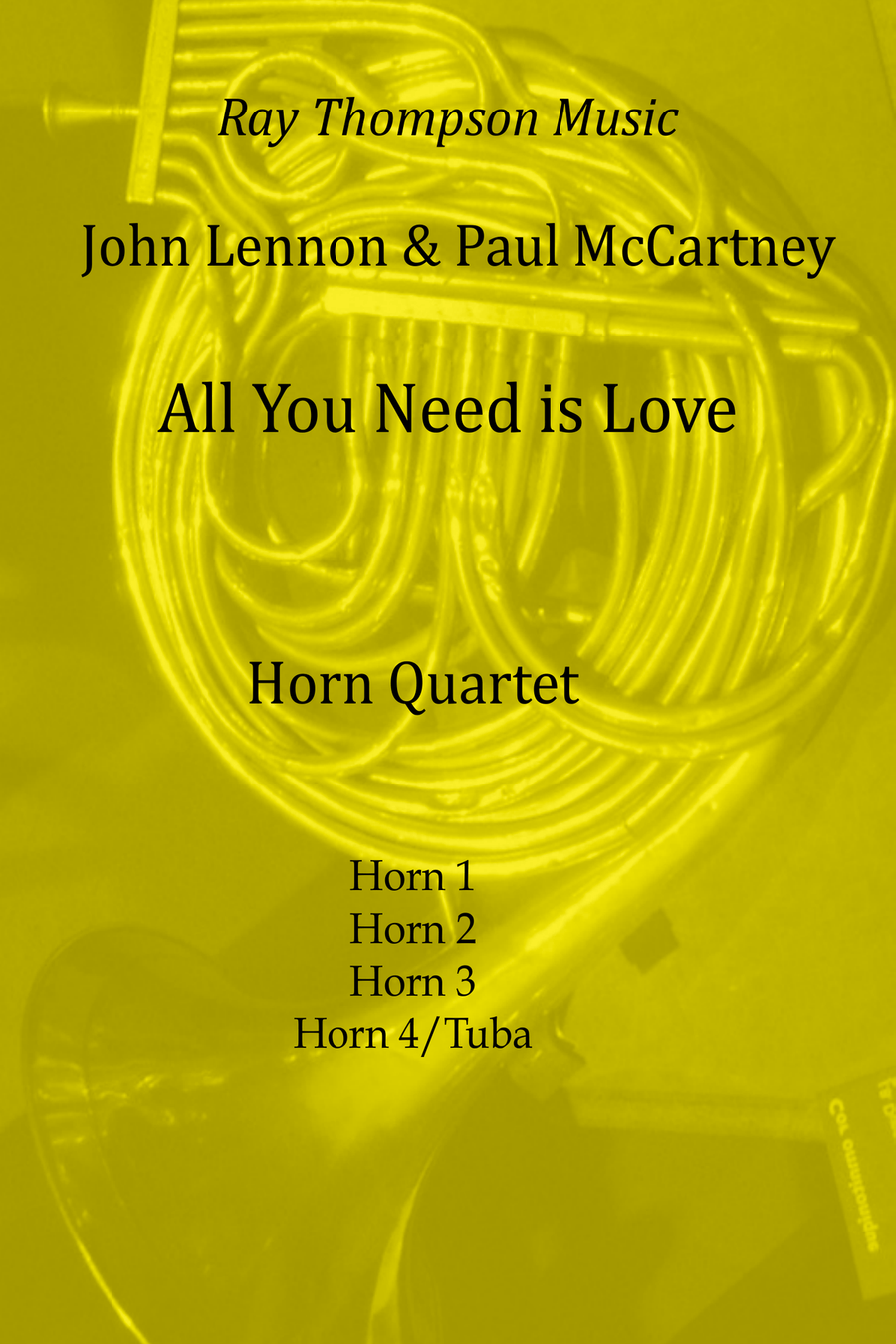 All You Need Is Love Brass Quartet scores gallery preview page 1