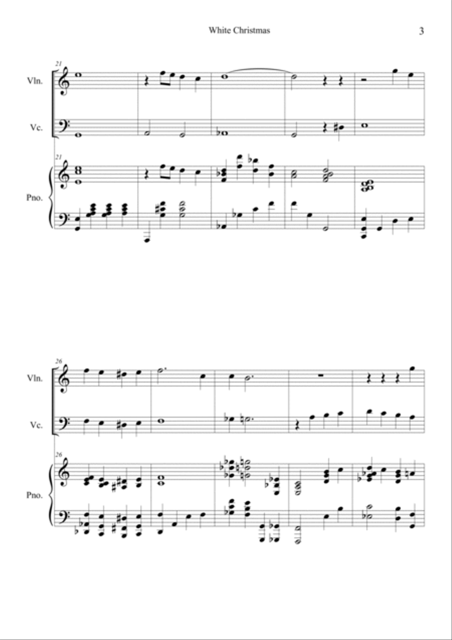 I'm Dreaming Of A White Christmas Piano Trio scores gallery preview page 3