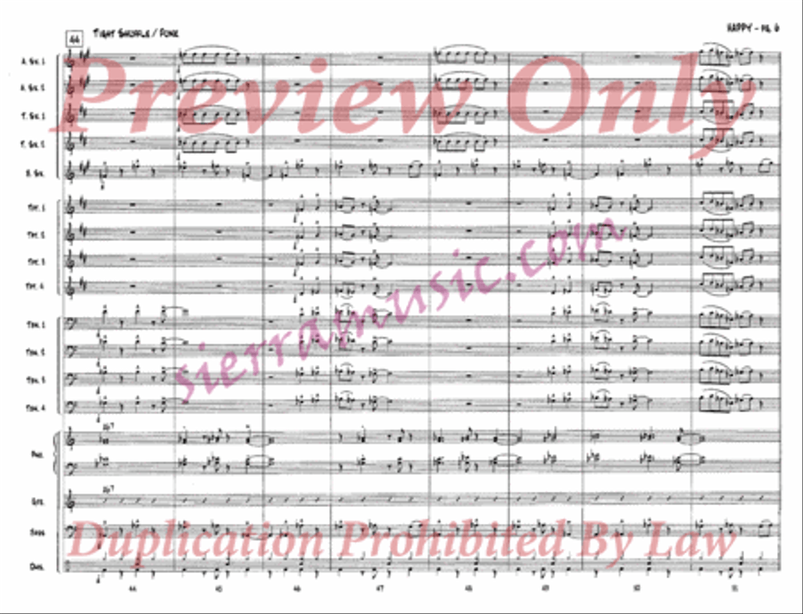 Happy (from One Foot in the Swamp) Jazz Ensemble scores gallery preview page 7