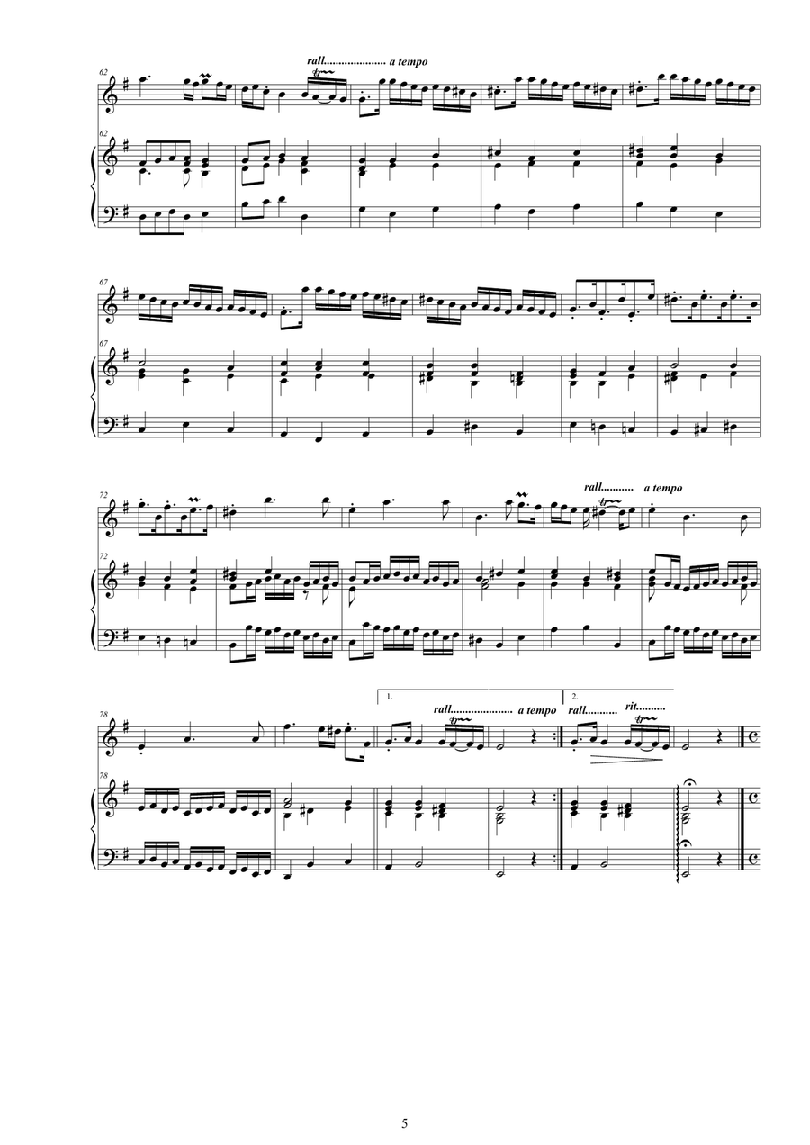 Handel - Flute Sonata No.1 in E minor Op.1 HWV379 for Flute and Cembalo or Piano Flute scores gallery preview page 5
