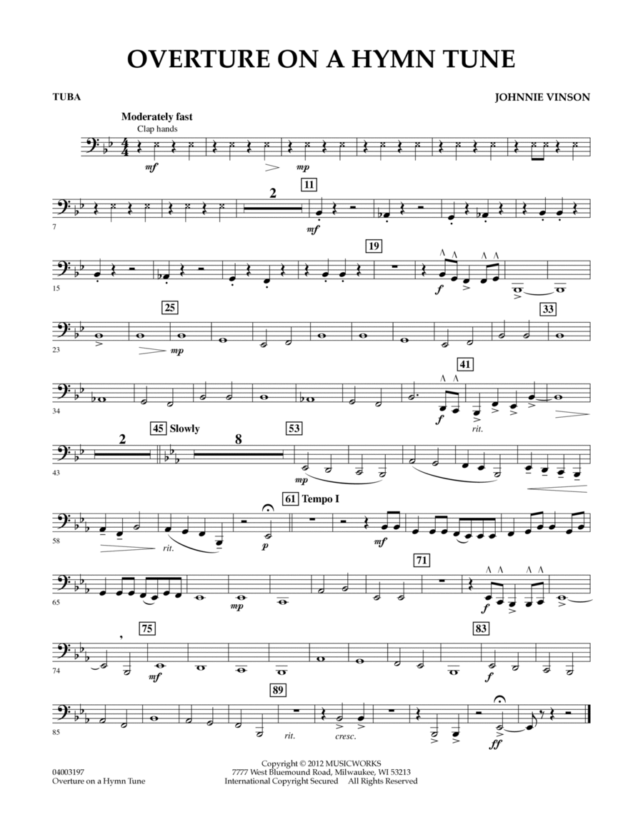 Overture on a Hymn Tune - Tuba