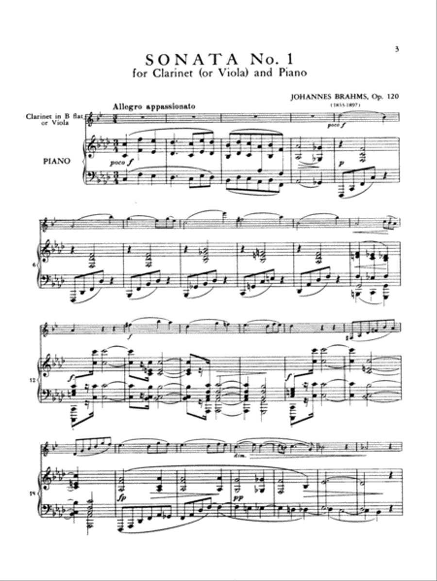 Brahms: Sonata No. 1 in F Minor, Op. 120 Part scores gallery preview page 3