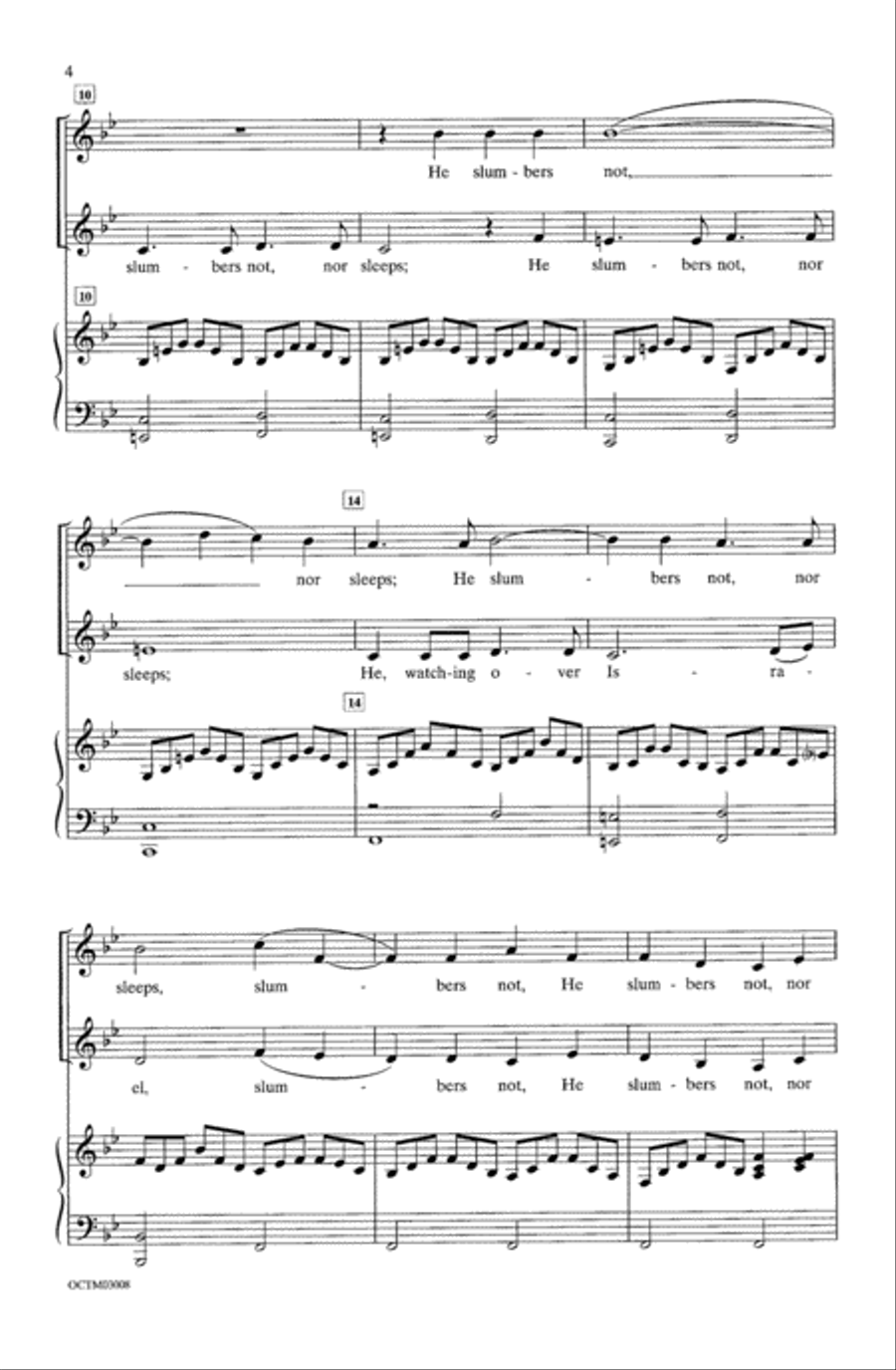He, Watching Over Israel (from Elijah) Choir scores gallery preview page 2