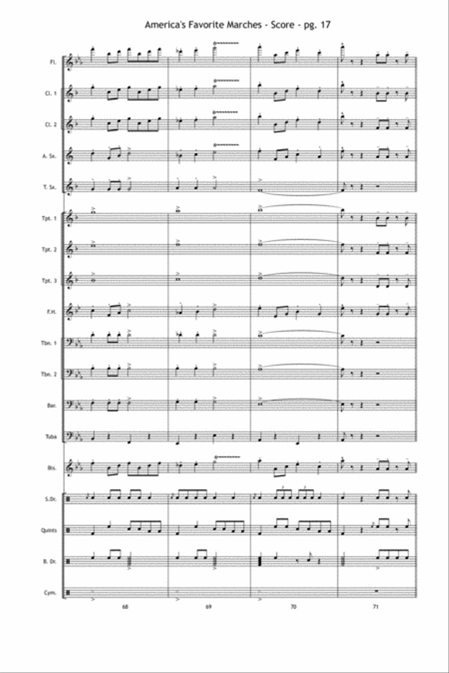 America's Favorite Marches Marching Band scores gallery preview page 18
