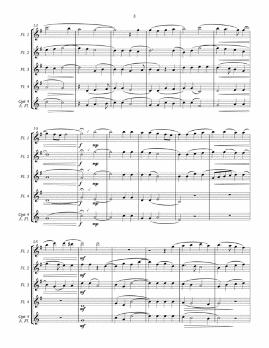 Three Arcadelt Madrigals for Flute Quartet Flute Quartet scores gallery preview page 6