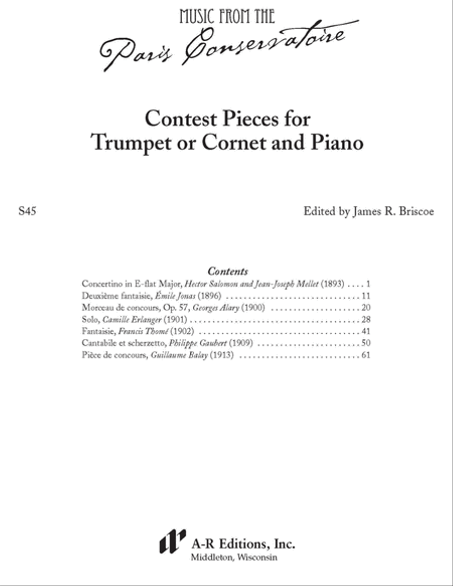 Contest Pieces for Trumpet or Cornet and Piano Cornet scores gallery preview page 3