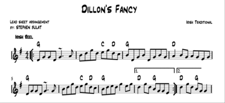 Dillon's Fancy (Irish Traditional) - Lead sheet in original key of G Large Ensemble scores gallery preview page 2