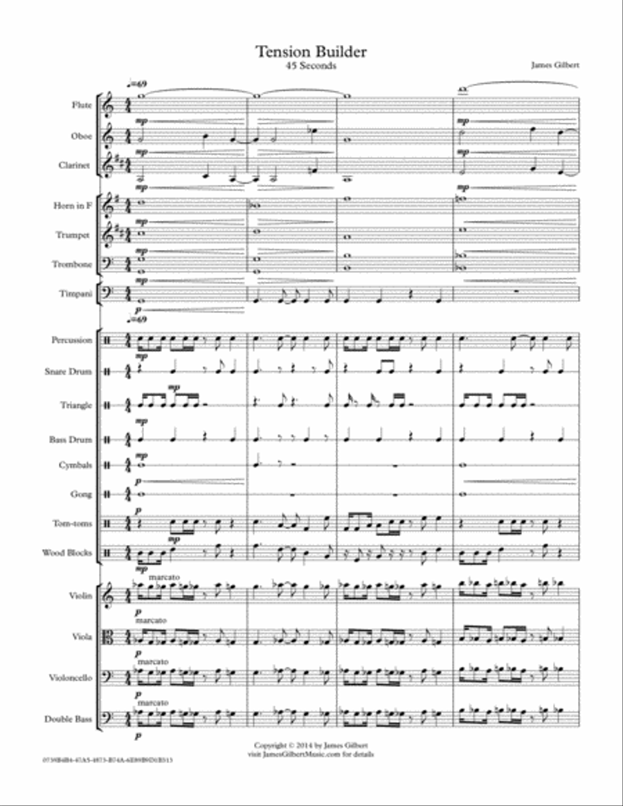 45 Second Tension Builder Full Orchestra scores gallery preview page 1