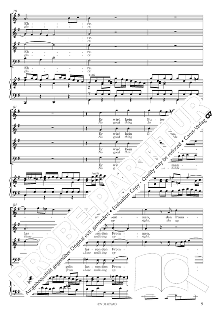 God the Lord is sun and shield (Gott, der Herr, ist Sonn und Schild) 4-Part scores gallery preview page 10