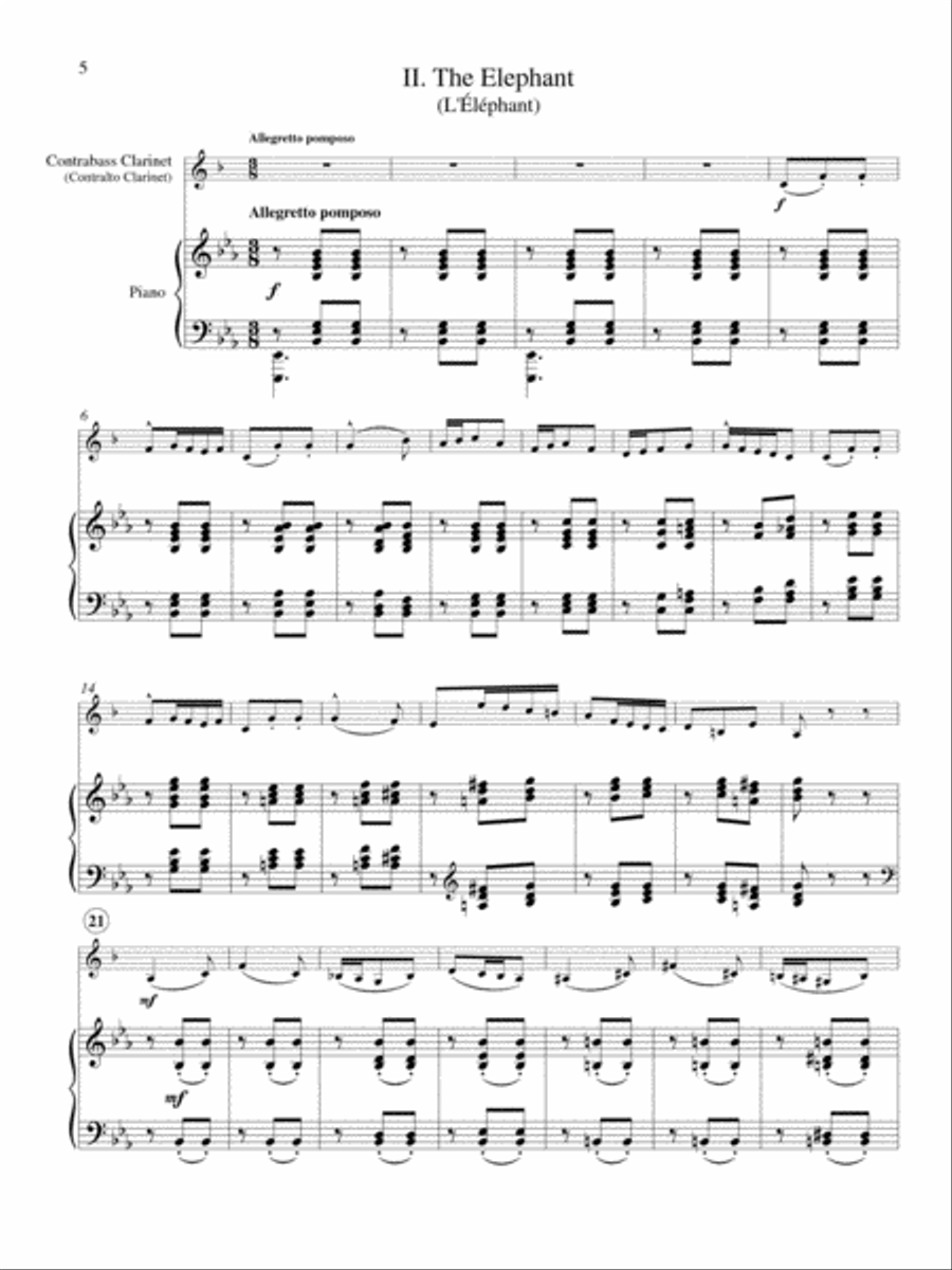 The Swan and The Elephant from The Carnival of the Animals A Clarinet scores gallery preview page 3