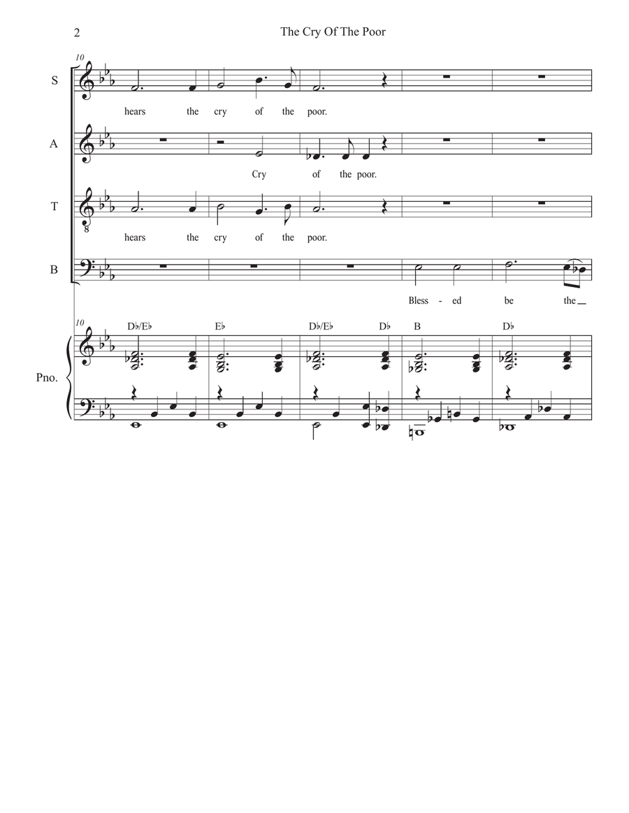The Cry Of The Poor (Vocal Quartet - (SATB) 4-Part scores gallery preview page 2