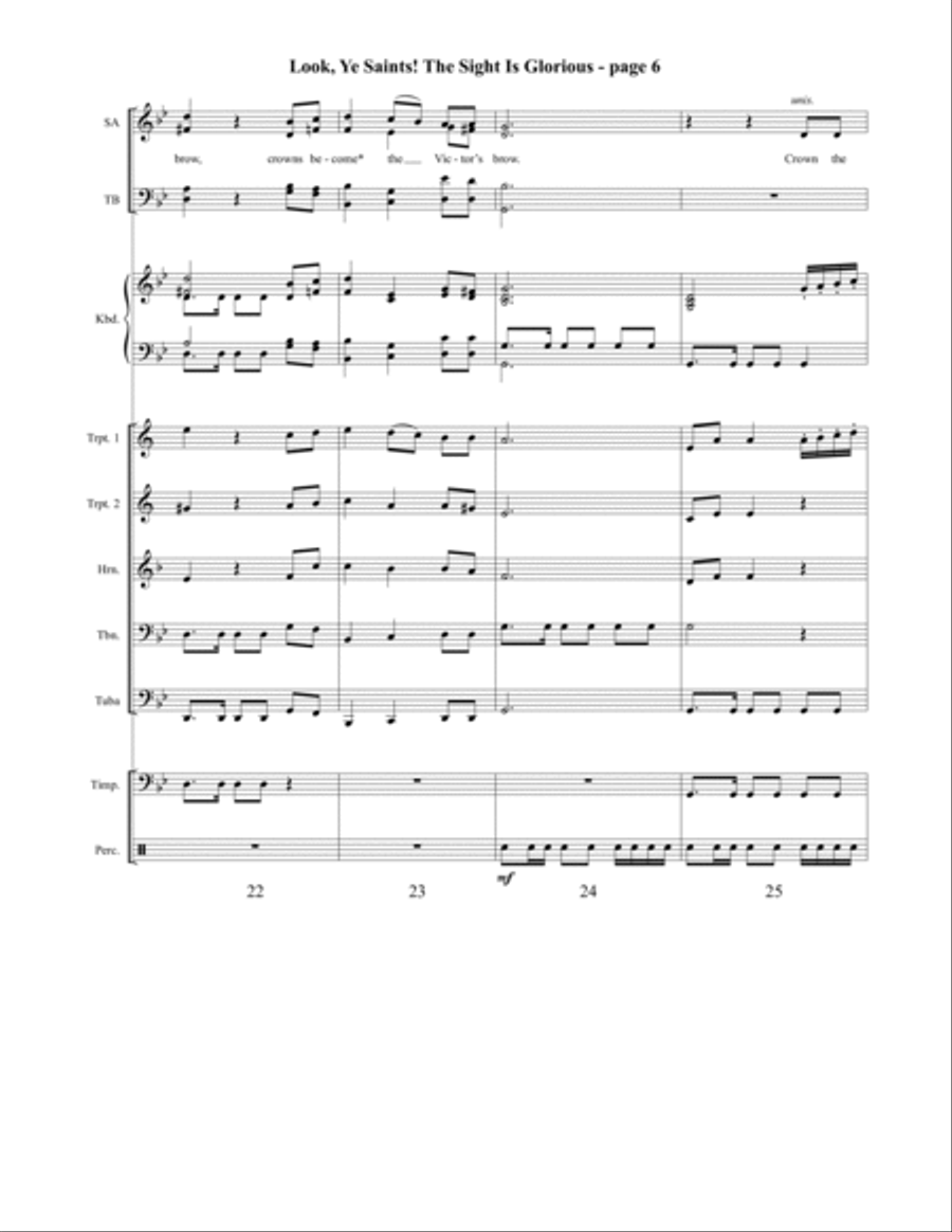 Look, Ye Saints! The Sight Is Glorious 4-Part scores gallery preview page 7